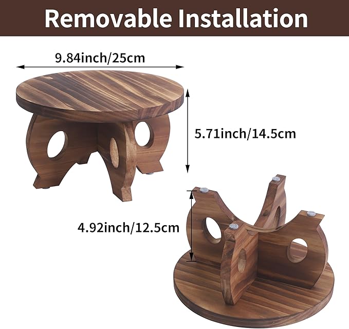 Plant Stand Indoor Wooden Plant Stool Round Stand Risers for Decor Plant Pedestal Stand Farmhouse Rustic Decorative Display Flower Holder Pedestal Board Brown