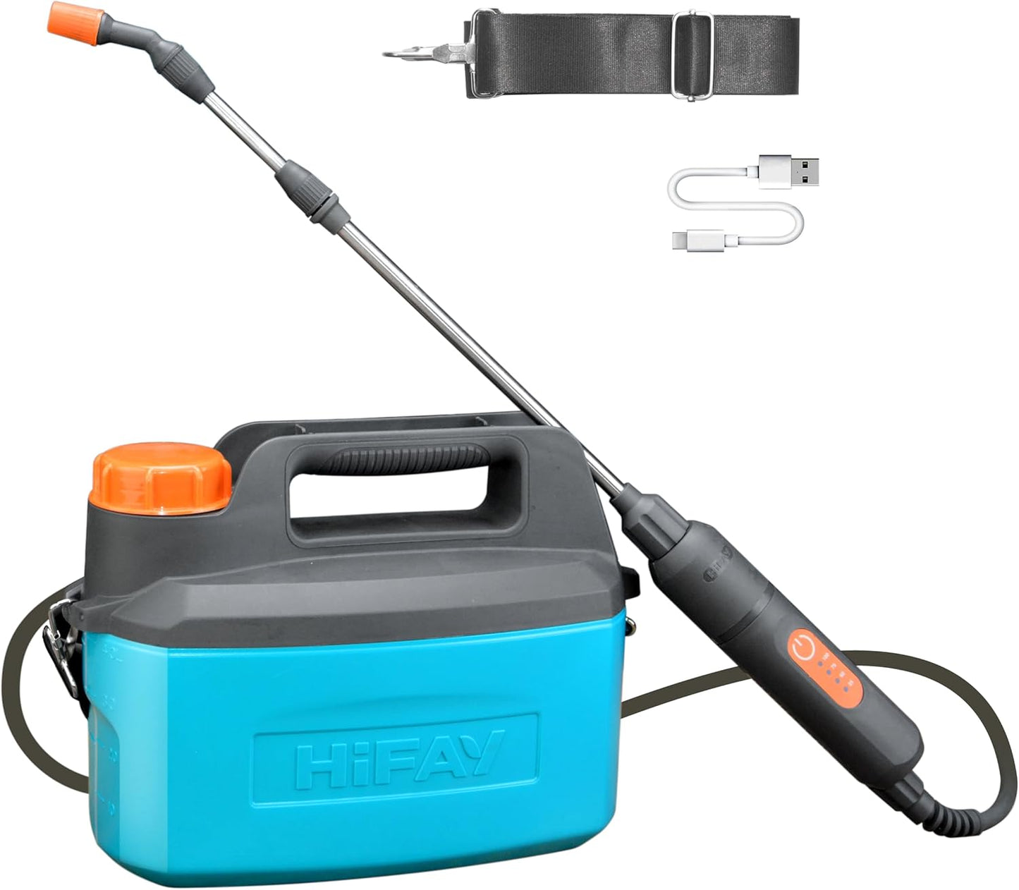 ES4-PRO Electric Sprayer 1 Gallon Built-in 4000mAh,Rechargeable Battery Powered Sprayer with Telescopic Wand,Plant Mister,Kitchen Cleaning,Indoor Watering Can for Plants (Blue)
