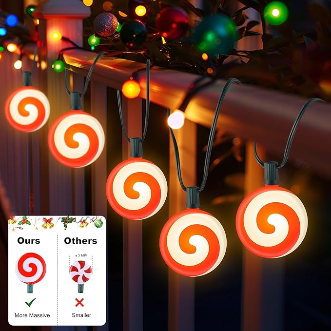 Ultimate Unicorn Christmas Decoration Lollipop Pathway Lights, Pathway Lights Decoration, Red Peppermint Lights Outdoor with Stakes, LED Lollipop Lights for Pathway Yard Sidewalk Garden Rooftop