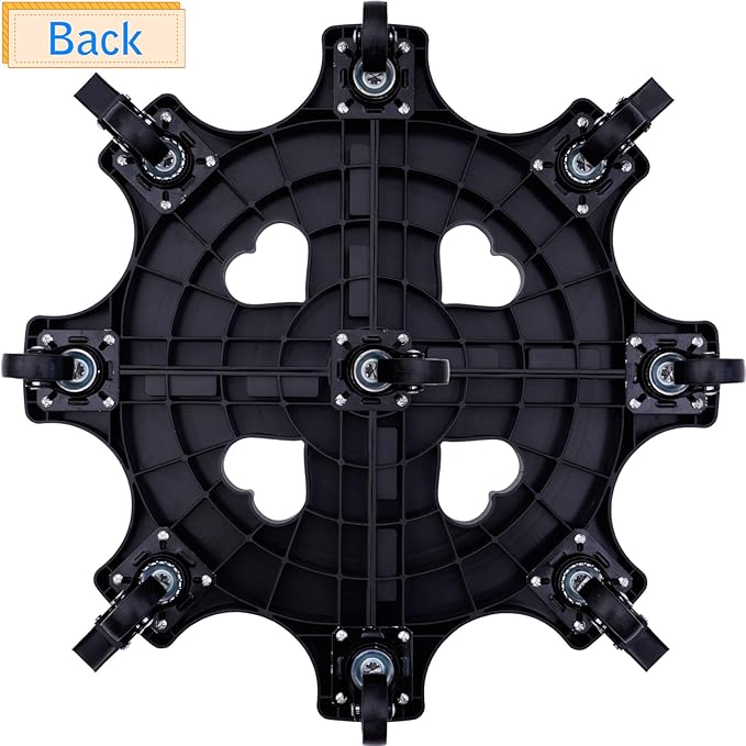 Plant Caddy With Wheels 20 Inch Heavy Duty Outdoor, Indoor Rolling Plant Stand With Casters Black Plant Dolly Large Potted Planter Cart For Big Flower Pots Plants Pots, Heart Shaped Garden Pot Mover