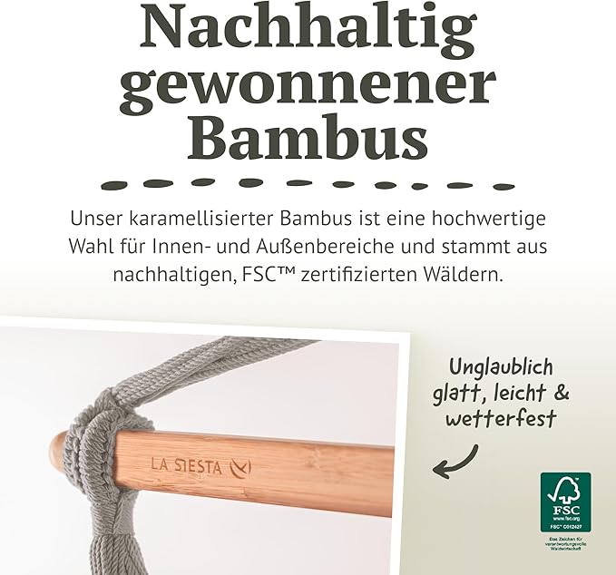 LA SIESTA® - Large Comfort Habana Cotton Hammock Chair & CasaMount - Hanging Chair w/Suspension Kit for Walls Ceilings & Square Beams - Indoor Outdoor Swing Hanging Chair Bedroom Balcony - Azure