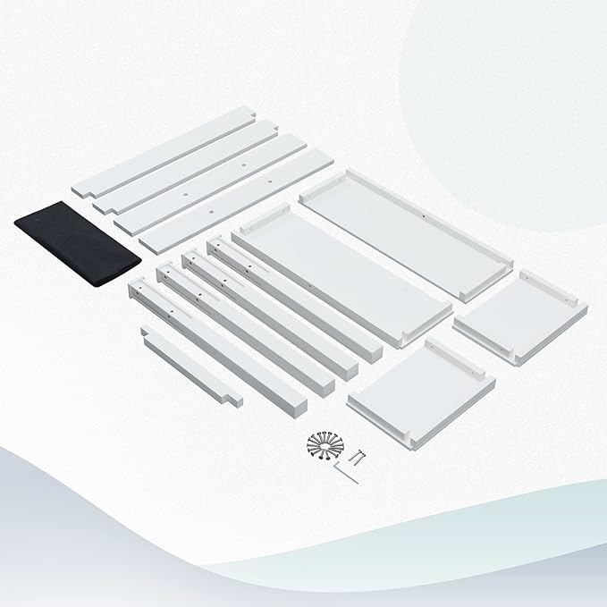 Psilvam Raised Garden Bed with Legs, Poly Lumber Raised Planter Box, Outdoor Elevated Garden Bed Suit for Backyard, Patio, Balcony 34" D x 18" W x 30" H（White）