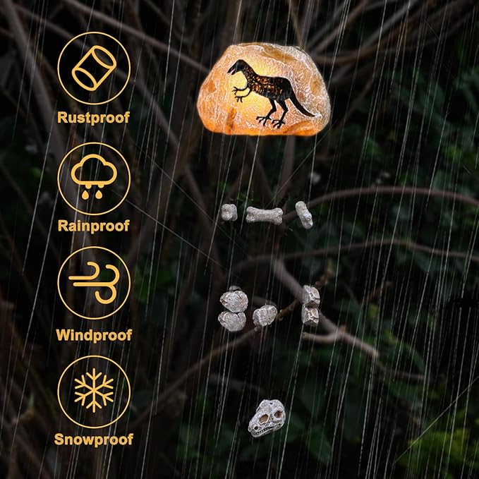 Outdoor Statue Dinosaur Hanging Decor Garden Solar Dinosaur Hanging Light for Outside Patio Balcony Pathway Lawn Yard Garden Figurine Ornament