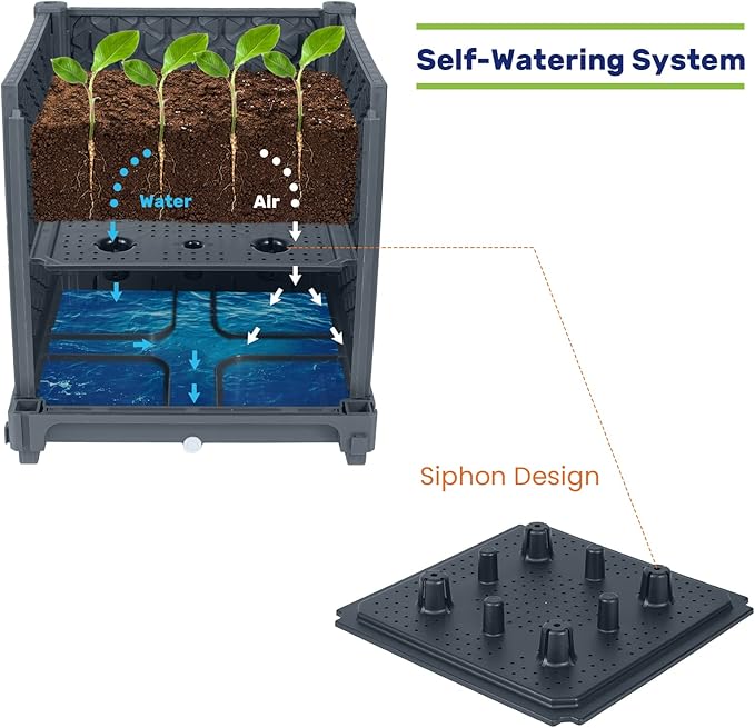 LINEX Raised Garden Bed Planter Box with Trellis, 56.7” Tomato Planters for Climbing Plants Vegetable Vine Flowers Outdoor Patio, Tomatoes Cage w/Self-Watering & Wheels