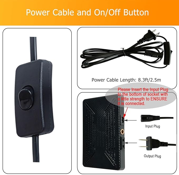 FECiDA Desk Grow Lights for Indoor Plants, Table Top Grow Light UV-IR Full Spectrum, 2000 Lumen LED Bonsai Houseplant Growing Lamp with On/Off Switch, 16"-24" Height Adjustable