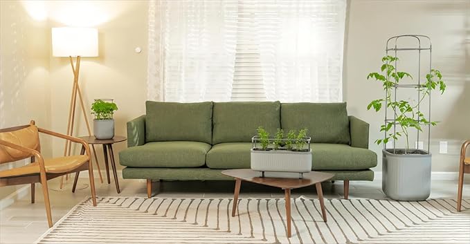 Vego garden Planters for Outdoor & Indoor Plants, Large Plant Pots with Self Watering, 15" Tall Large Plant Pots with Trellis for Flowers Plants Decor, Fog Gray