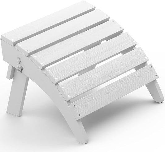 SERWALL Folding Adirondack Ottoman, White