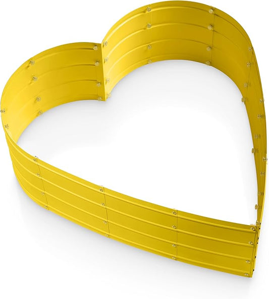 Galvanized Raised Garden Beds Outdoor // Planter Raised Beds for Gardening, Vegetables, Flowers // Large Metal Garden Box (Yellow) // Tool-Free Assembly