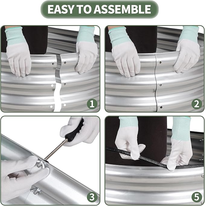 1MORE Galvanized Raised Garden Bed- Planter Garden Boxes Outdoor, Raised Beds for Gardening, 4x2x1ft Metal Garden Bed Kit for Vegetables Flower, Planter Raised Beds with Tools.Silver-2pack