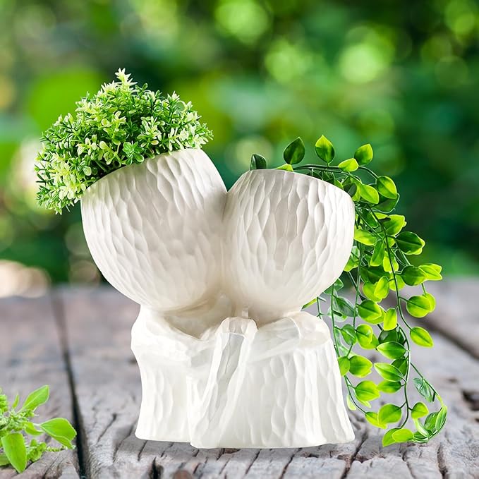 Head Planter for Indoor Plants Face Flower Pots Outdoor Plant Accessories Mug Succulent Planters with Drainage Hole Mom Hug Daughter