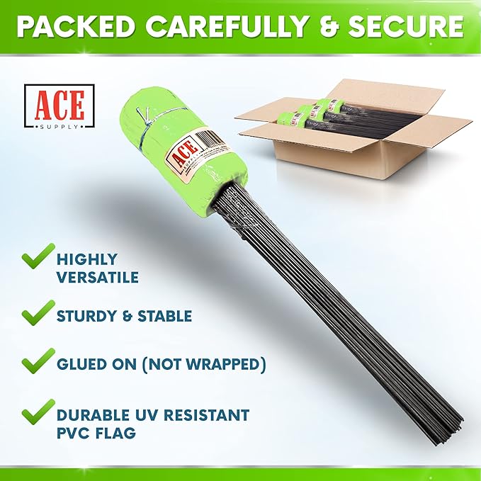 Fluorescent Lime Marking Flags 100 Pack - 4x5x15 Inch Marker Flags - Markers For Lawn, Irrigation, Landscaping, Survey & Sprinkler Head Marking