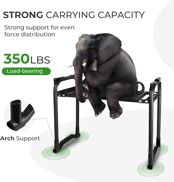 Garden Kneeler and Seat with Upgraded Wide & 3" Thick Kneeling Pad, Heavy Duty Garden Stool with 2 Large Tool Bags, Portable Bench for Planting, Weeding, Gardening Gifts for Women, Men, Seniors