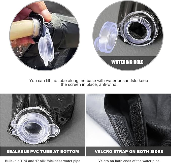 9-11 FT Umbrella Net for Outdoor Umbrella, Universal Hanging Mosquito Net for Patio,Polyester Mesh Umbrella Screen for Patio Tables with Zipper (Black)