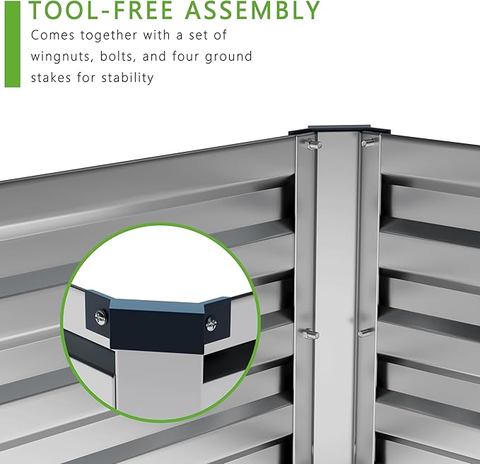 2PCS 12x2x1FT Galvanized Raised Garden Bed Kit,Vegetable Boxes-Rectangle Metal Flower Box,Large Planter Raised Beds Outdoor Garden for Planting,Fruit,Herb-Sliver