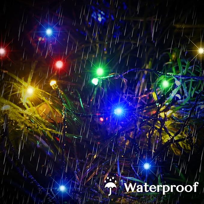 750LED Christmas String Lights Outdoor Indoor Multicolor 8 Modes Waterproof Christmas Tree Fairy Lights Patio Garden Party Wedding Holiday Decoration UL Certified