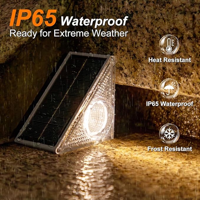 Ellasay Solar Step Lights for Outside 8 Pack,10 Color Modes Stair Lights Outdoor, Step Lights Solar Powered Waterproof IP67,Solar Lights for Patio,Deck,Yard,Front Step, Front Porch Decor