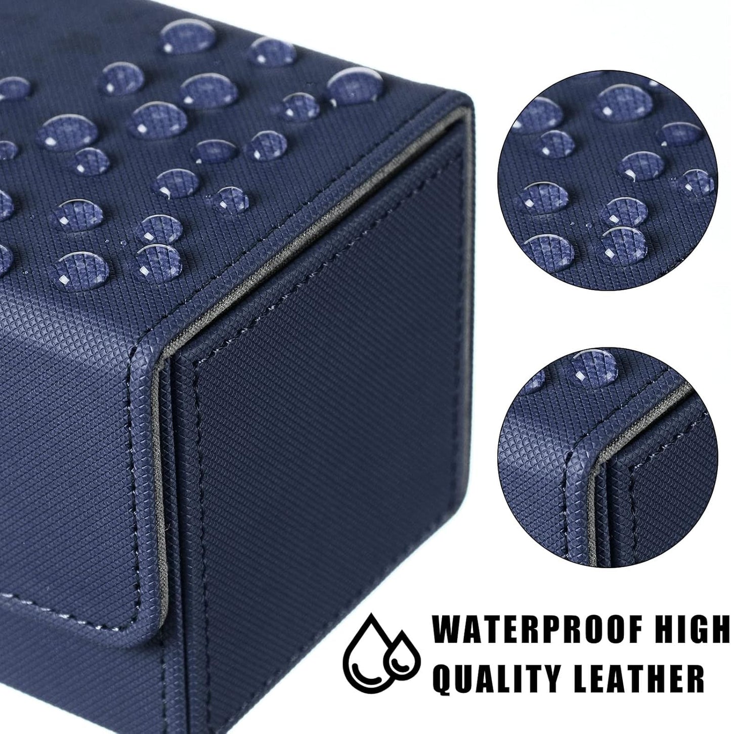 Yookeer 6 Pack Leather Deck Cases 100+ Card Deck Game Box Magnetic Playing Card Storage Box for 100 Plus Cards Compatible with Tcg(Pink,Red,Orange,Black,Blue,Green,Horizontal)