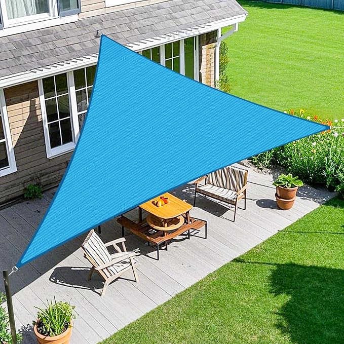 Amagenix Sun Shade Sail 8'X8'X8'Curved Edge Outdoor Shade Canopy Mixed Turquoise Breathable 95% UV Block Shade Cloth for Patio Garden Backyard (We Make Custom Size)