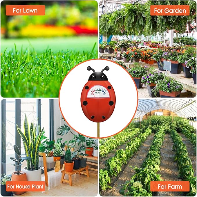 Soil Moisture Meter, Plants Moisture Meter, Gardening Tool Kits for Plant Care, Plant Water Monitor for Garden, Farm, Lawn Indoor & Outdoor Use, No Batteries Required