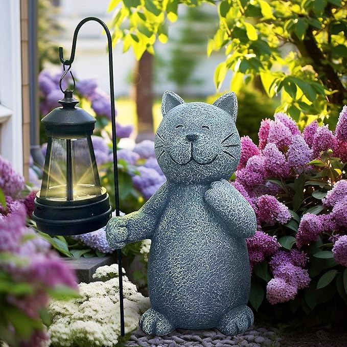 Solar Garden Decor Statues Figurine: Garden Art for Patio Balcony Yard Lawn - Unique Christmas Birthdays Gifts for Mom Grandma Women Wife Sister