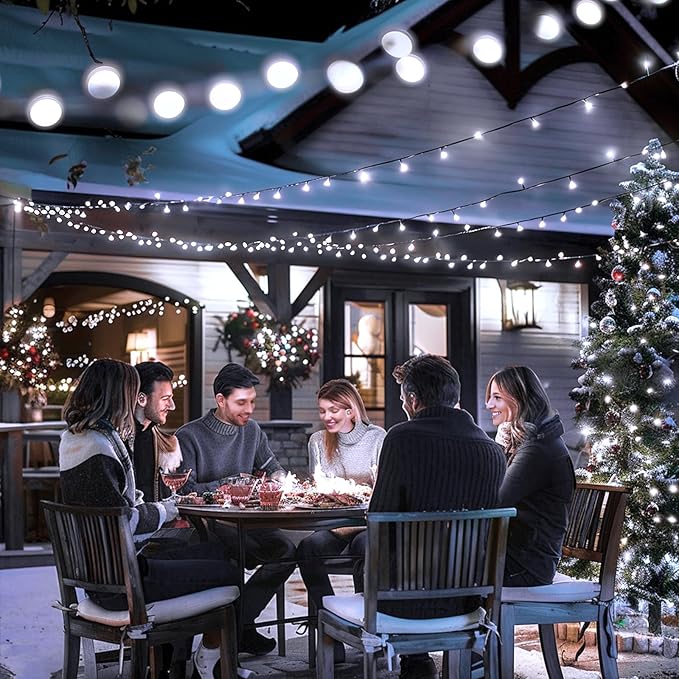 JMEXSUSS 800 LED White Christmas Lights Outdoor, 272ft 8 Modes Christmas Tree Lights Green Wire, Waterproof Led Christmas String Lights for Outside Indoor Xmas Party Tree Decor