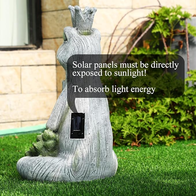 Large Garden Statue Yoga Frog Sustainable Eco-Friendly Solar Lights with LED Sustainability Sculpture Courtyard Balcony Home Decoration（20" Tall