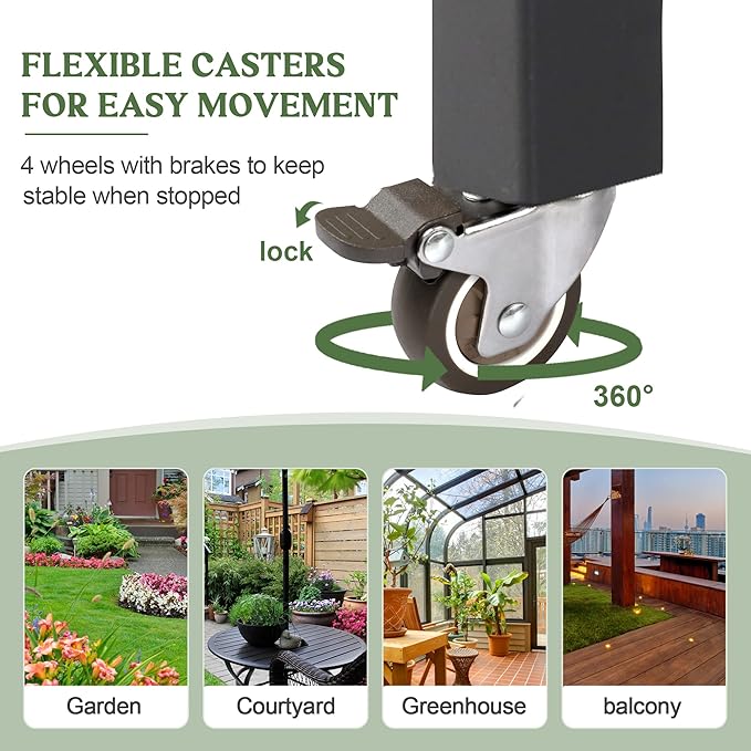 Wood Rectangular Garden Planter Box with Wheel Raised Garden Bed Outdoor,Planters for Outdoor Plants 37 * 13 * 15 Elevated Planter Box for Herbs Vegetables Flowers Outdoor Patio Deck Balcony