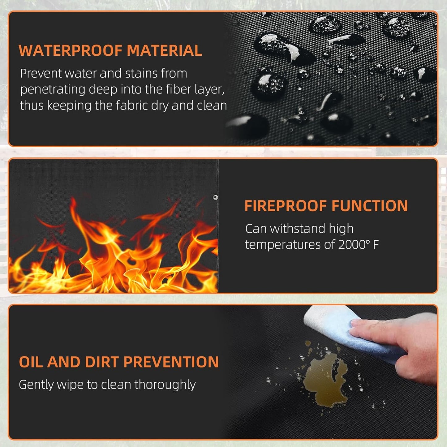 Grill Heat Shield and Deck Protector Mat, Fireproof BBQ Backing Screen for Fence and Railing Heavy Duty Black 3'x10'