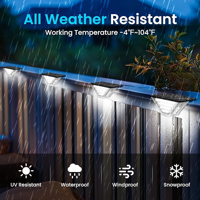 SOLPEX Solar Step Lights Outdoor,Solar Deck Lights for Outside,Two-Sided Stair Lights with 33 LEDs,Waterproof IP65 for Garden,Fence,Deck,Steps,Stair,Porch（16 Pack,Cold White）
