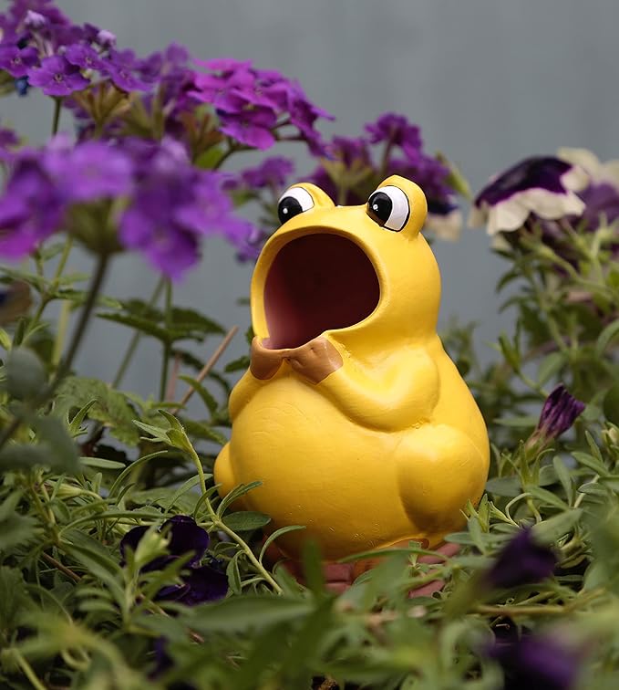 Terracotta Plant Self Watering Spikes - Set of 3 Terracotta Self Watering Bulbs, Self Watering Stakes, Self Watering Globes for Pot Plants (Frogs Painted, Small)