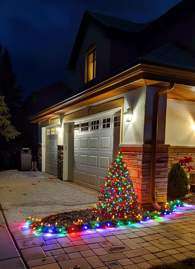 Multicolor C7 LED Christmas Lights Outdoor, 50FT Colorful Christmas String Lights with 50+2 Plastic Bulbs, Traditional Hanging Holiday Lights for Christmas Tree Patio Fence Roofline Xmas Decorations