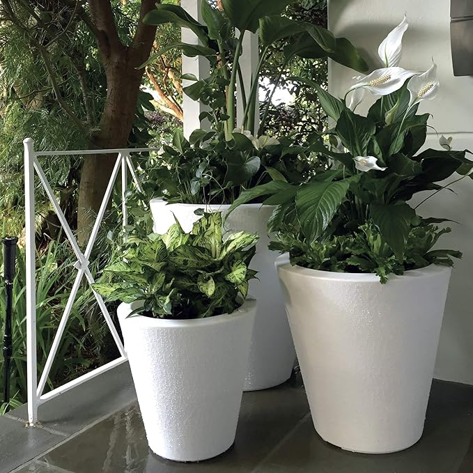 Crescent Garden Dot TruDrop Indoor/Outdoor Planter, Self-Watering Plant Pot, 16 Inches, (Old Bronze)