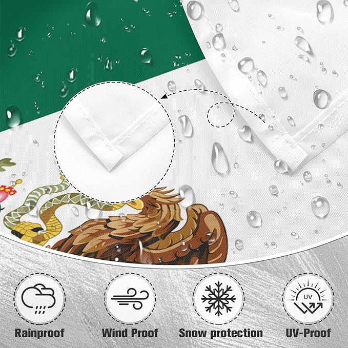 Mexico Mexican Michoacan Flag Garden Yard House 2x3 ft Flags Double Sided Print Banner Indoor Outdoor Party Home Decorations for Boat Dorm House Balcony