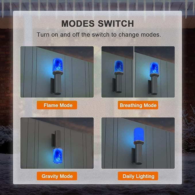 Hompavo 【Upgraded】 LED Flame Light Bulbs, Purple Flickering Light Bulbs with Upside Down Effect, E26/E27 Flame Bulb for Halloween Christmas Party Indoor and Outdoor Home Decoration (2 Pack)