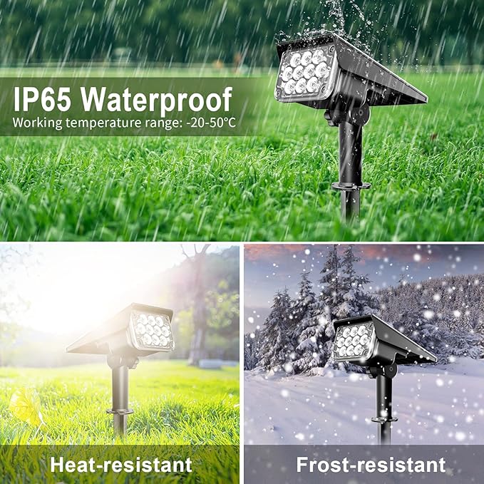 Green Solar Spot Lights Outdoor, St. Patrick's Day Decor Lights with IP65 Waterproof 20 LEDs Solar Landscape Spotlights for Garden Path Yard Holiday Christmas 4 Pack