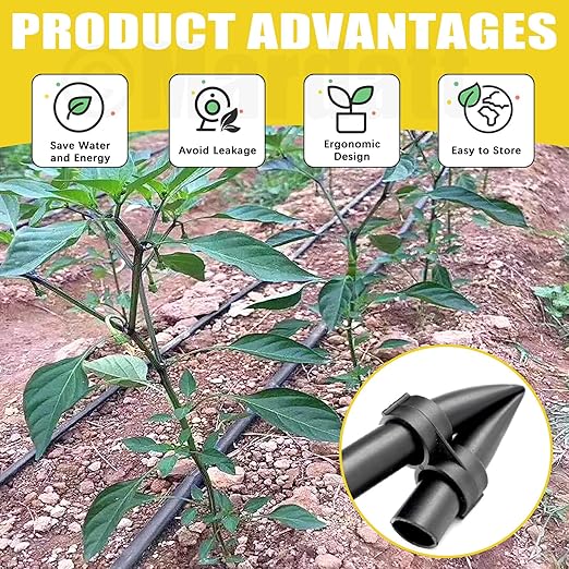 32Pcs Drip Irrigation Tubing Hole Punch & Fitting Insertion Tool with 1/2" 3/8” Drip Tube Closure Connectors End Cap Plugs for 5/8" 25/32" 1" Pipe Garden Greenhouse Agricultural Watering