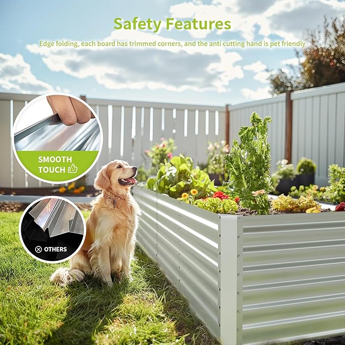 6X2X1FT-2P Galvanized Raised Garden Beds Outdoor,Planter Raised Beds for Gardening, Vegetables, Flowers,Large Metal Garden Box,Deep Plant Flower pots Outdoor.