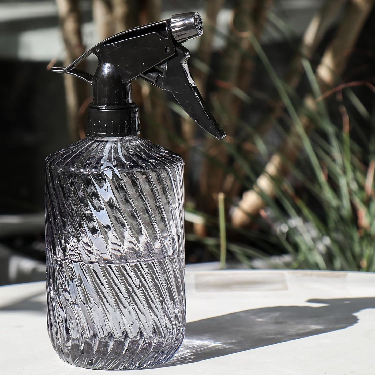 OFFIDIX Fine Mist Plant Mister,Handheld Pressure Glass Spray Bottles,0.45L/15.22oz Watering Can with Adjustable Nozzle for Outdoor Indoor Gardening and Cleaning Work(Diagonal Gray)