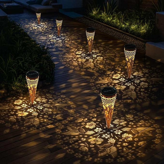 Solar Hummingbirds Garden Stakes Lights 4Pack Outdoor Decorative Lighting for Yard Pathway Patio Decor Lawn Ornament Gifts for Women Mom