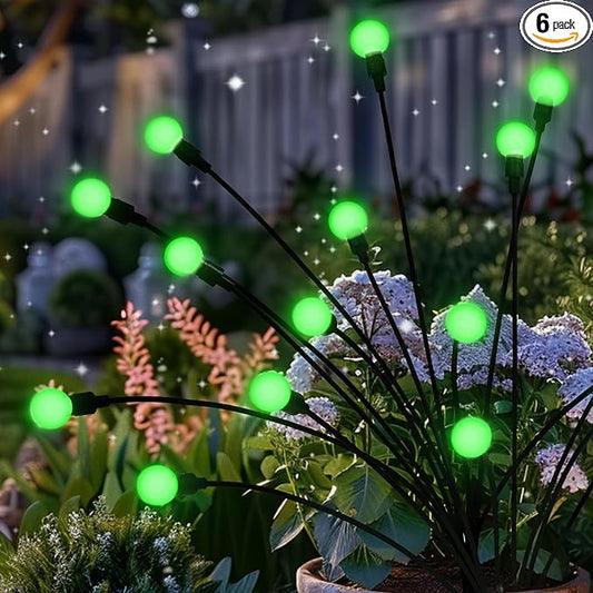 Solar Garden Lights,Halloween Lights Outdoor 60 LED Firefly Halloween Garden Lights Outdoor,Solar Lights for Outside,Solar Lights Outdoor Waterproof for Halloween,Christmas,Yard,Patio(Green)