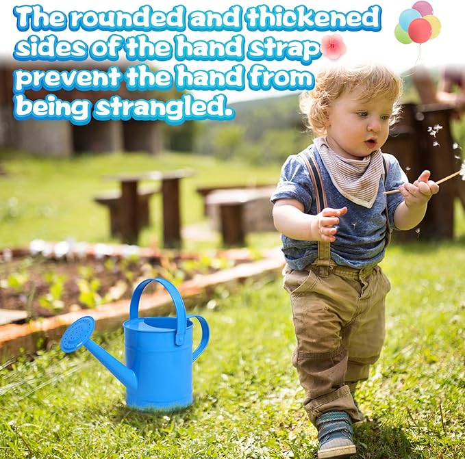 Finderomend Metal Watering Can 1.5L/51oz, Iron Art for Kids, Outdoor Plants Home Office Small Portable Indoor Watering Equipment (Blue)