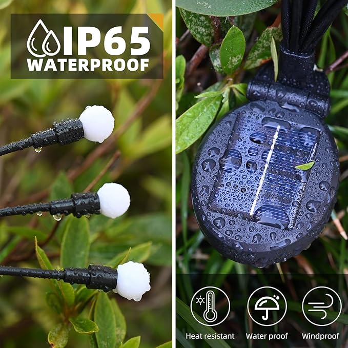 Solar Garden Lights, 4-Pack Dual Mode 40-LED Waterproof Outdoor Solar Firefly Lights for Yard, Patio, Pathway – Warm White Ambiance