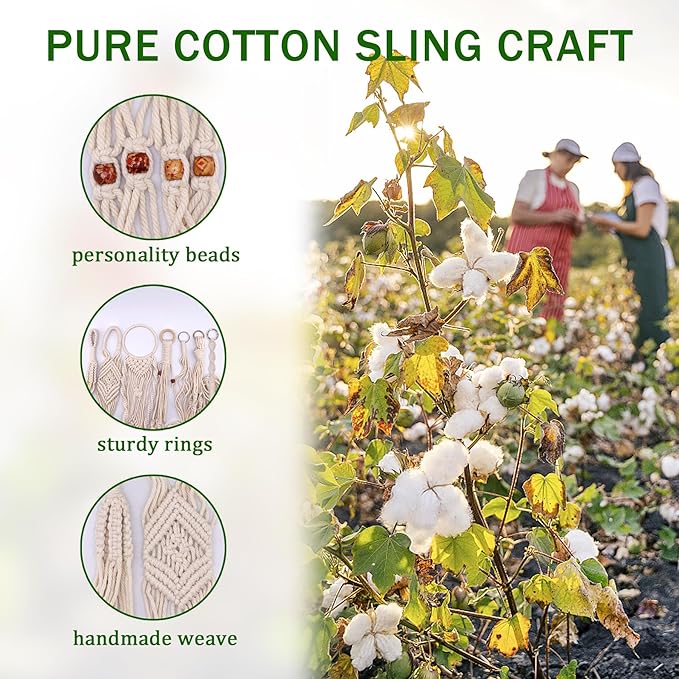 IGaiety Macrame Plant Hanger,7 Pack Plant Hanger Indoor Hanging Planters with 7Pcs Ceiling and S Hooks-Handmade Macromay Plant Hangers Outdoor Macrame Plant Holder for Boho Home Decor