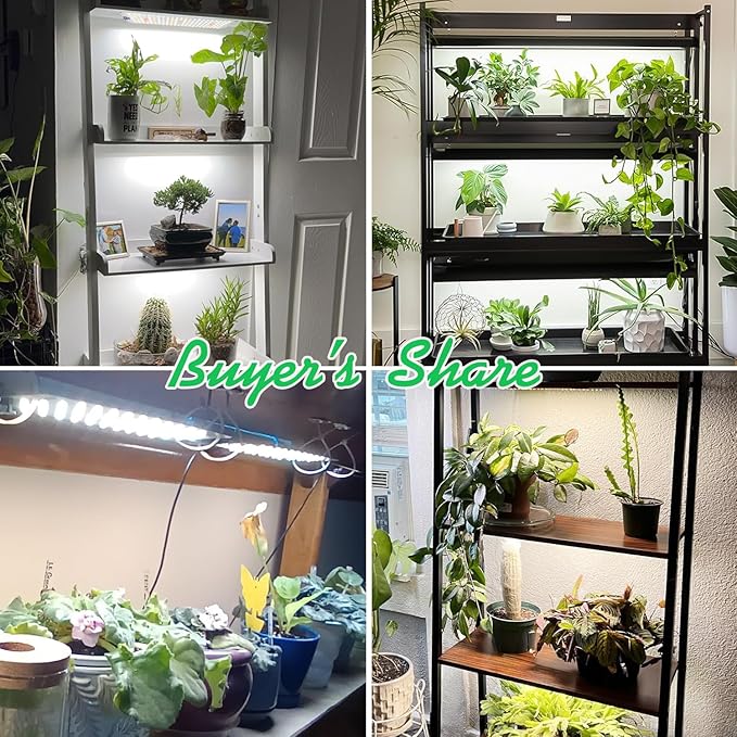 Garpsen Grow Light, 6000K Full Spectrum Plant Lights for Indoor Growing with Auto Timer 6/12/16H, 5 Dimmable Levels & 3 Color Modes, 552 LEDs Grow Lamp Panel for Seed Starting, Veg and Bloom(4Panels)