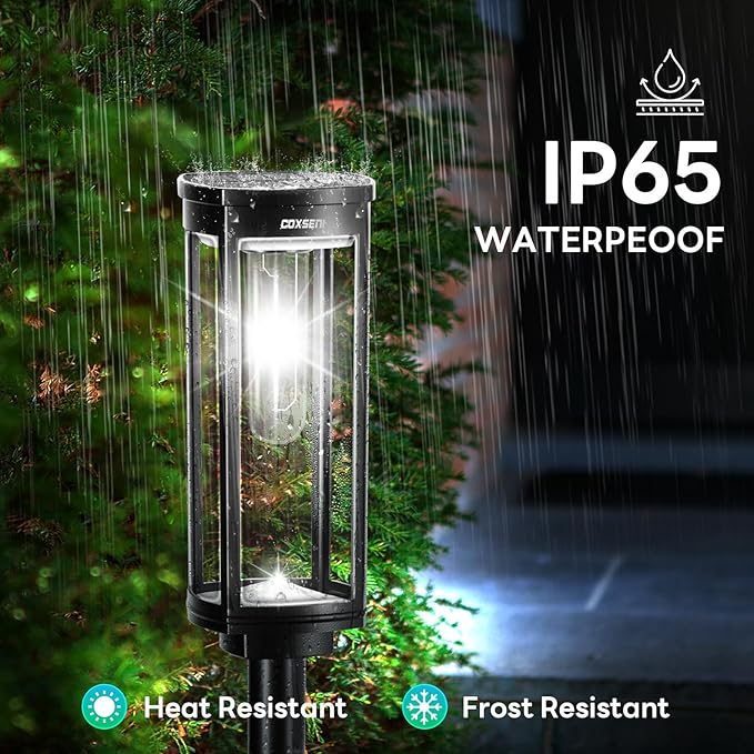 Solar Path Lights Outdoor 8 Pack, Bright Solar Pathway Lights Outside Waterproof, Solar Powered Landscape Lights for Walkway Driveway Lawn Patio Sidewalk Garden Yard, Cool White