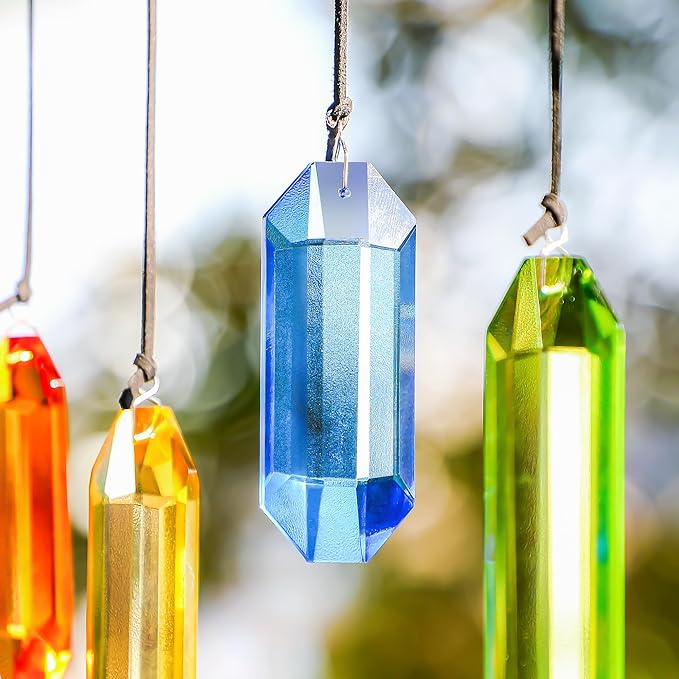 HDCRYSTALGIFTS 7pcs Prisms Crystal Suncatchers for Windows Hanging Rainbow Maker Sun Catchers with Crystals Indoor Outdoor Home Garden Decor