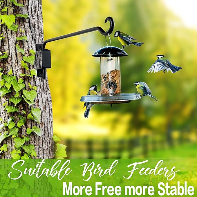 AJART Bird Feeder Hangers Outdoor: Swivel Hanging Plant Bracket for Indoor Wall Mount 12 Inch - 2 Pieces Hummingbird Feeder Hook for Flower Basket
