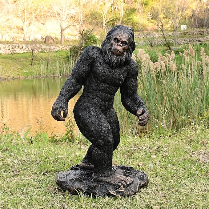 Garden Statues Bigfoot Yard Decor - Grandpa Yeti Large Lawn Products Birthday Decorations Life Size Sasquatch Figurine Resin Tall Outdoor Sculpture for Outside Patio Front Porch