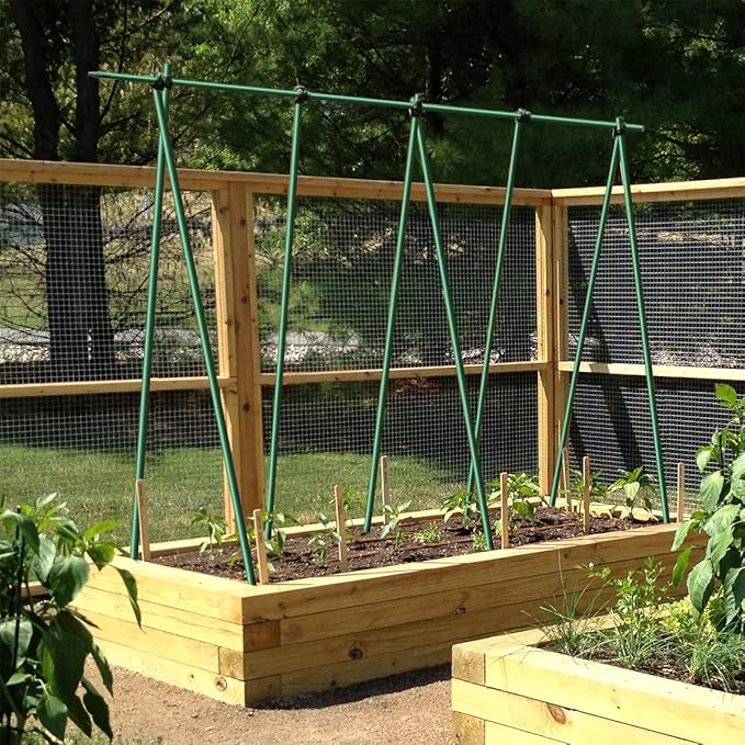 4ft 8pack Garden Stakes 1/4" Dia FRP Plant Supporting Stakes for Climbing Tomato Cucumber Strawberry Bean Tree, Pack of 8, Dark Green(48inch)