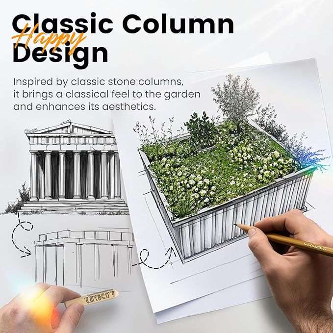 KING BIRD Raised Garden Bed 68" x 36" x 24" Heightened Galvanized Steel Metal Planter Box Outdoor for Deep-Rooted Vegetables, Flowers, Large Raised Bed Kit (Ivory)